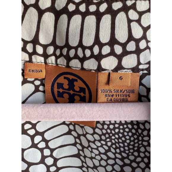 Tory Burch 100%silk Tunic Top Brown 6 - Picture 8 of 8